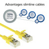 Cabo de patch slim CAT6A LSZH S/FTP ACT amarelo, 7 m, snagless RJ45 (DB7807)