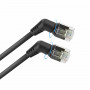 ACT Cabo patch slimline U/FTP CAT6A preto 0,5 m com fichas RJ45 rotativas de 360° angulares DD1900