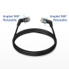 ACT Cabo patch slimline U/FTP CAT6A preto 0,5 m com fichas RJ45 rotativas de 360° angulares DD1900