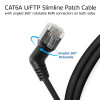 ACT Cabo patch slimline U/FTP CAT6A preto 0,5 m com fichas RJ45 rotativas de 360° angulares DD1900