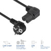 ACT Cabo de alimentação ficha Schuko CEE 7/7 angular para conector fêmea IEC C15 angular direito 1 m preto AK5349