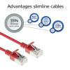 ACT Cabo patch slimline LSZH S/FTP CAT6A snagless vermelho 0,5 m RJ45 (DB7500)