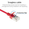 ACT Cabo patch slimline LSZH S/FTP CAT6A vermelho 5 m com fichas RJ45, snagless (DB7505)