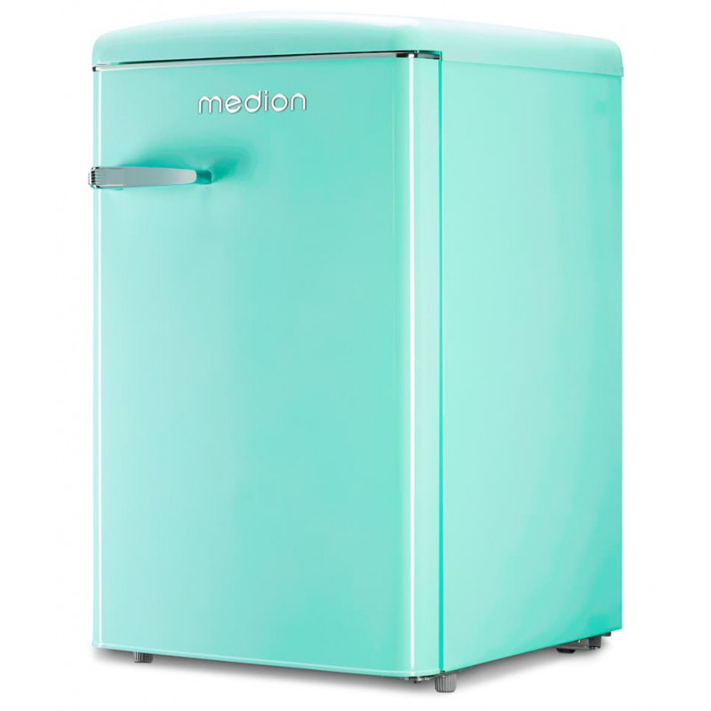 Frigorífico retro Medion MD37790 turquesa, 90L de volume total, classe de eficiência energética E
