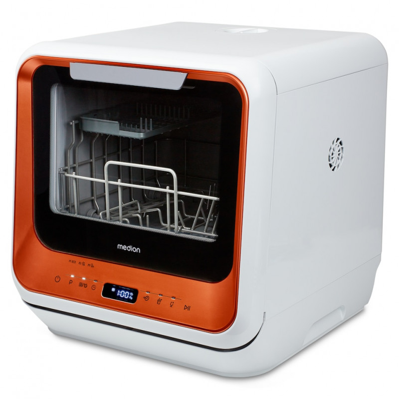 Máquina de lavar louça compacta independente MEDION DWT20 (MD37763), 6 conjuntos de louça, 42 cm de largura, classe energética D, branca