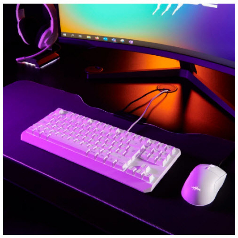 Teclado gaming uRage Exodus 220 TKL, com fios, branco