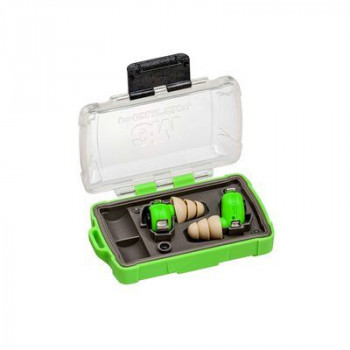 3M EEP-100 EU protetores auriculares eletrónicos com estojo de carregamento, verde