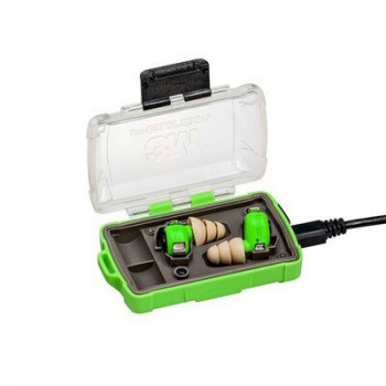3M EEP-100 EU protetores auriculares eletrónicos com estojo de carregamento, verde