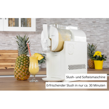 Unold 48965 Sofia Máquina 2-em-1 de slush e gelado soft, 1,5L, 150W, 5 programas, Preto