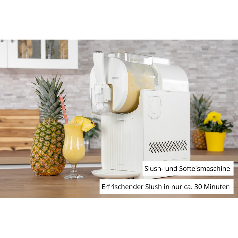 Unold 48965 Sofia Máquina 2-em-1 de slush e gelado soft, 1,5L, 150W, 5 programas, Preto