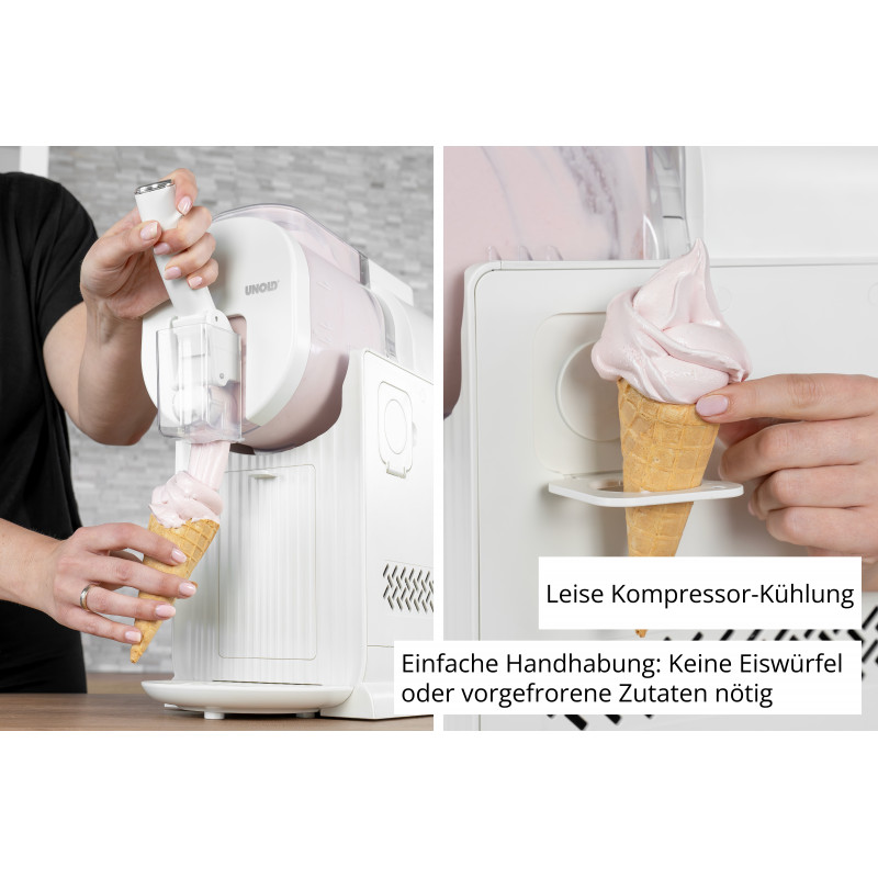 Unold 48965 Sofia Máquina 2-em-1 de slush e gelado soft, 1,5L, 150W, 5 programas, Preto