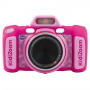VTech Kidizoom Duo FX rosa câmara digital com lente dupla, 5MP, LCD colorido 2,4 polegadas, jogos, slot microSD, USB, 4x AA 80-519954
