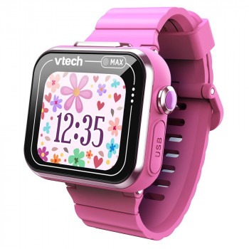 Relógio inteligente infantil VTech KidiZoom Smart Watch MAX rosa com câmaras duplas, mais de 20 jogos, monitor de atividade, resistente a salpicos