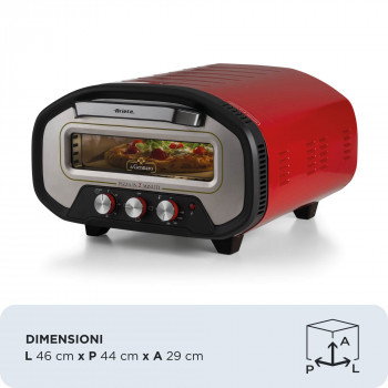 Ariete Forno de Pizza DA GENNARO Vermelho/Aço Inoxidável 2200W para Pizzas até 30cm