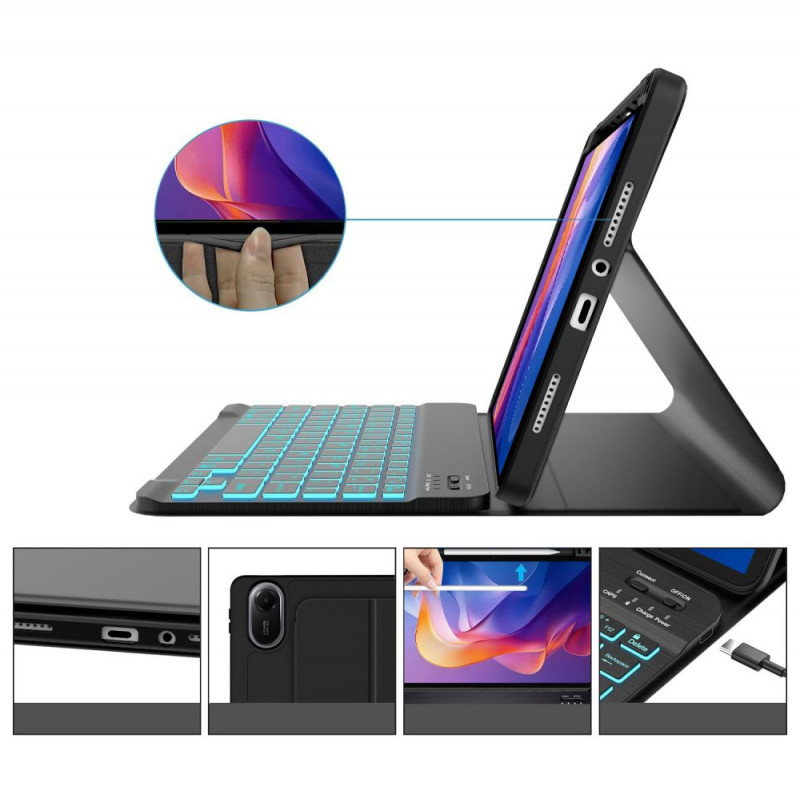 Capa com caneta SC Tech-Protect + teclado para Xiaomi Redmi Pad 2 11.0, Preto