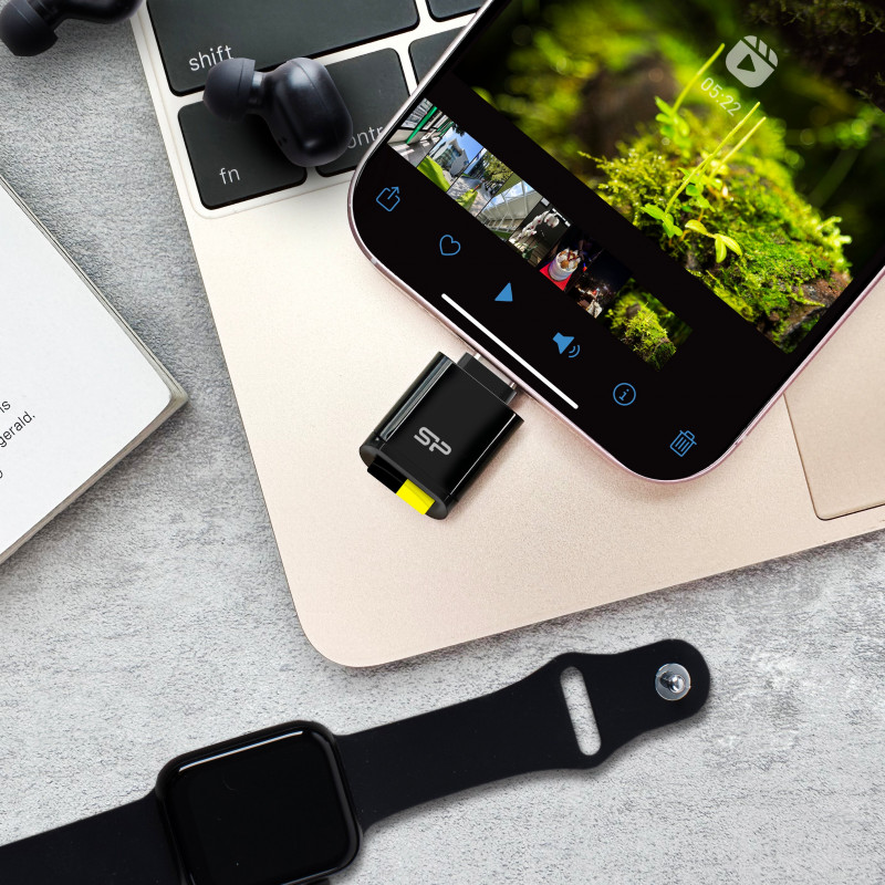 Leitor de cartões microSD Silicon Power C200 USB-C 3.2 - preto