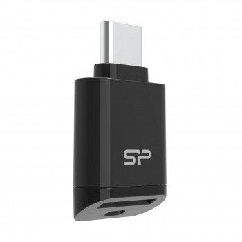 Leitor de cartões microSD Silicon Power C200 USB-C 3.2 - preto