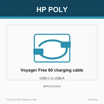 Cabo de carregamento HP Poly Voyager Free 60 USB-C para USB-A
