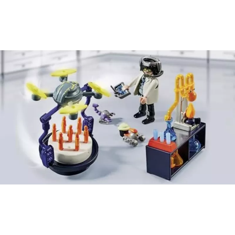 Playmobil 71450 My Life: Investigador com robôs – Festa de ciência no laboratório com drone de transporte e robôs – Divertido artigo de jogo de faz de conta imaginativo