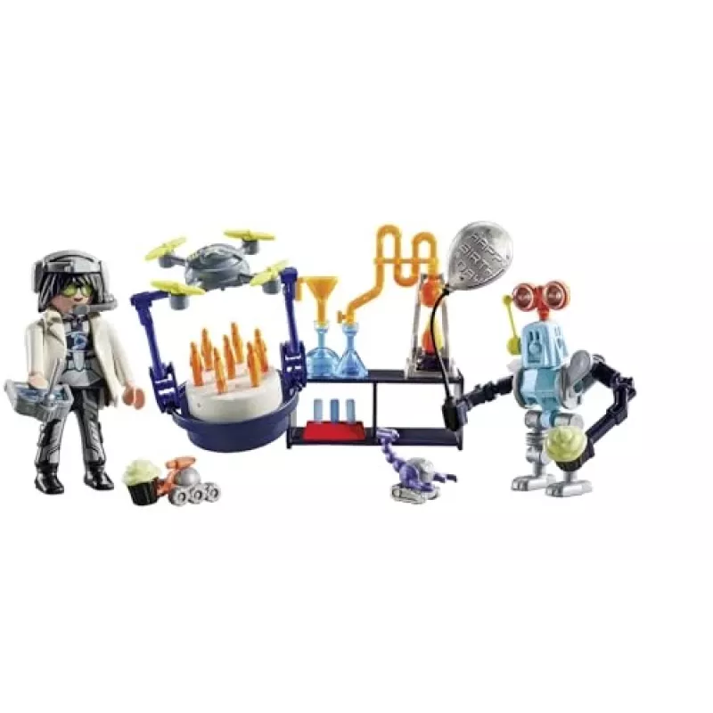 Playmobil 71450 My Life: Investigador com robôs – Festa de ciência no laboratório com drone de transporte e robôs – Divertido artigo de jogo de faz de conta imaginativo