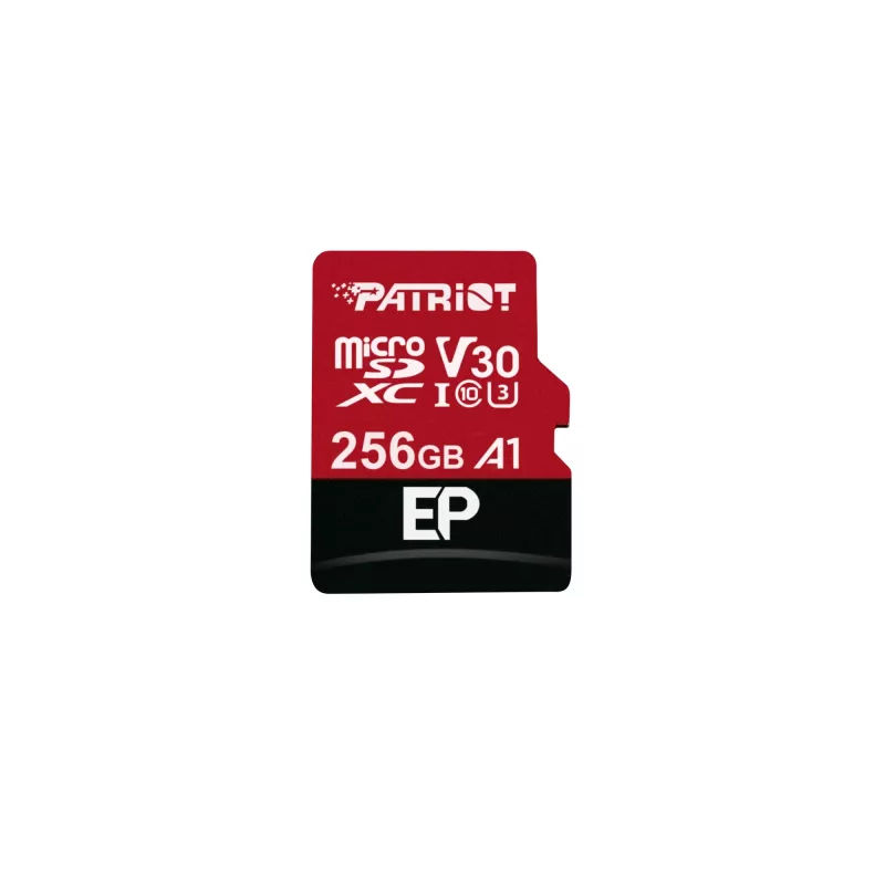 Cartão de memória MicroSDXC PATRIOT PEF256GEP31MCX 256 GB Class 10 U3 V30 Leitura 100 MB/s Escrita 80 MB/s com adaptador SD