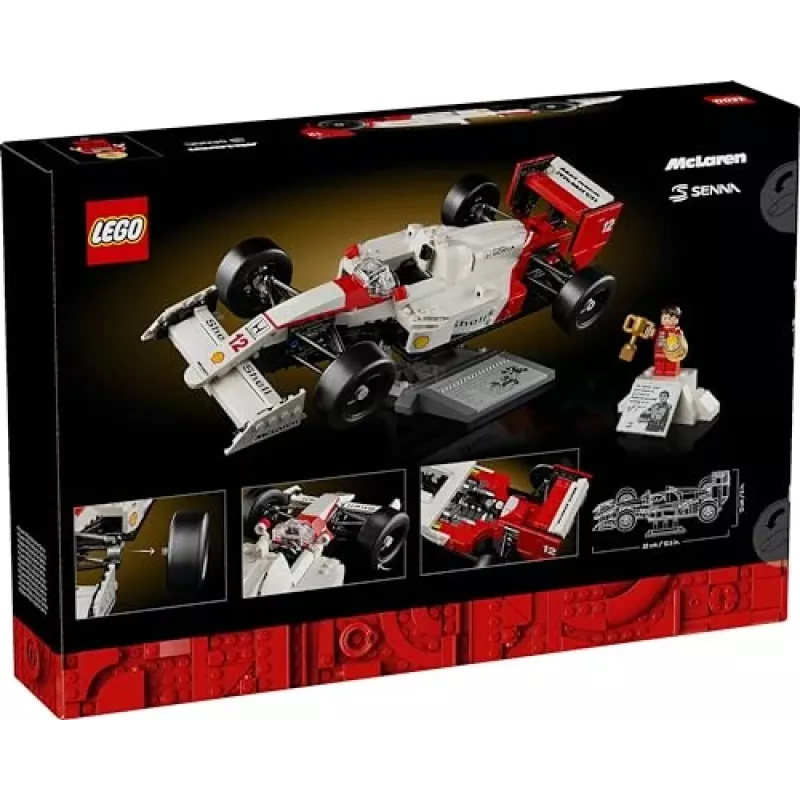 Conjunto LEGO McLaren MP4/4 Ayrton Senna 10330 — modelo LEGO ICONS à escala