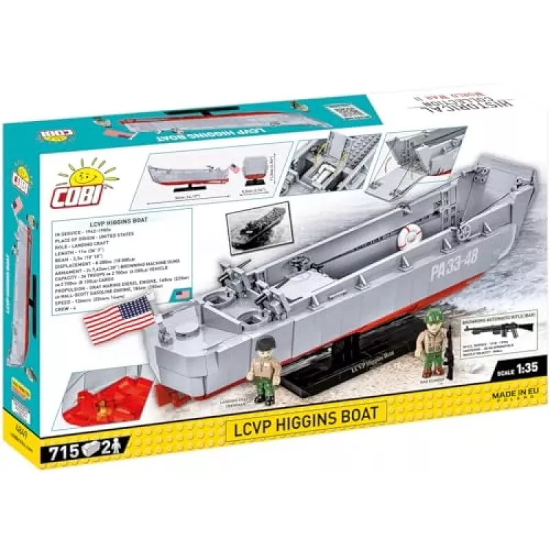 Conjunto de construção Cobi LCVP Higgins Boat, 715 peças, idade 8+