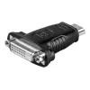 Adaptador HDMI™ / DVI-D Goobay Wentronic, ficha HDMI standard (Type-A), preto – ficha HDMI™ de 19 pinos > conector fêmea DVI-D (24+1) (68098)