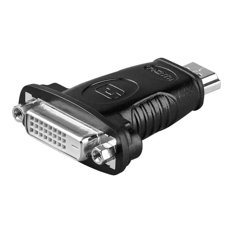 Adaptador HDMI™ / DVI-D Goobay Wentronic, ficha HDMI standard (Type-A), preto – ficha HDMI™ de 19 pinos > conector fêmea DVI-D (24+1) (68098)