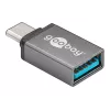 Adaptador USB-C™ Wentronic Goobay - conector fêmea USB 3.0 A, cinzento - para ligação entre dispositivos USB-C™ e USB-A (56621)