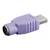 Adaptador de cabo Microconnect USBA-M/PS2-F violeta