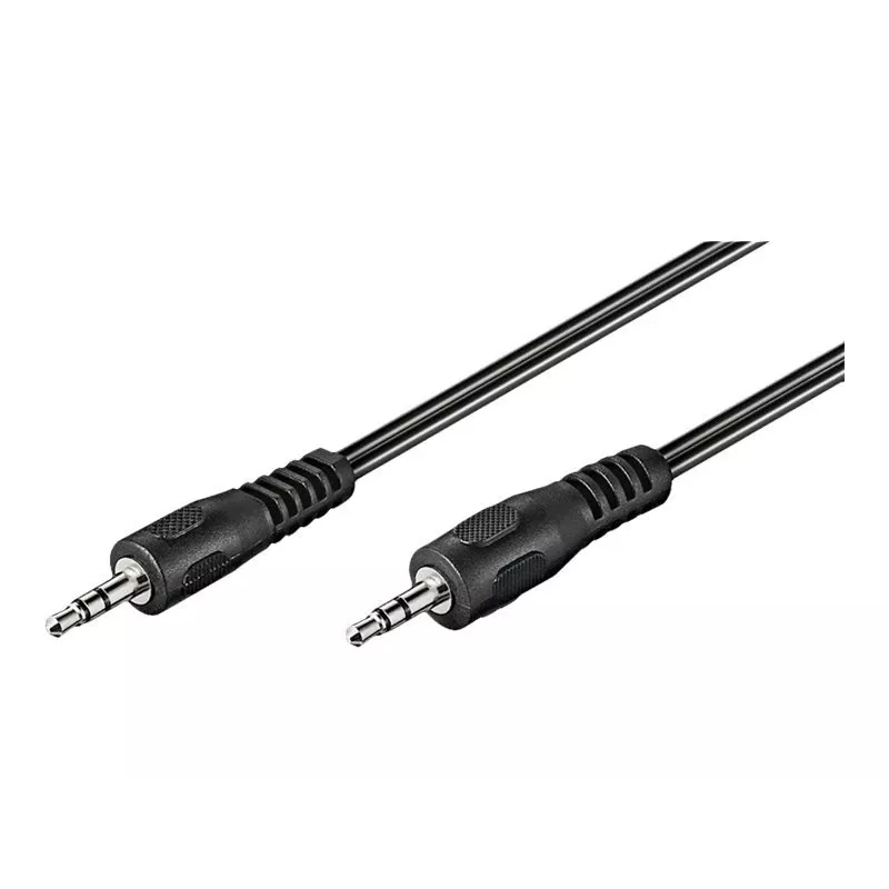Cabo de ligação jack 3,5 mm Goobay Wentronic, preto, 2,5 m – ficha jack 3,5 mm (3 polos, estéreo) > ficha jack 3,5 mm (3 polos, estéreo) (50449)