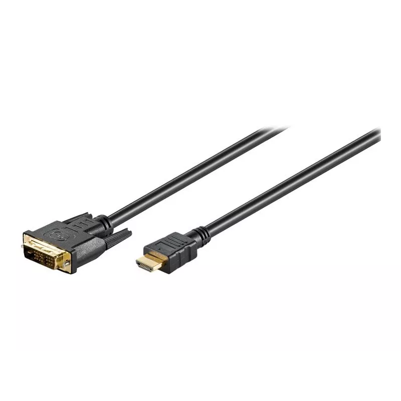 Wentronic Goobay cabo HDMI™ / DVI-D, preto, 3 m - ficha HDMI™ 19 pinos > ficha DVI-D (18+1) (51581)