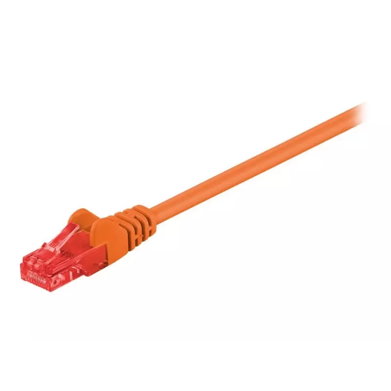 Cabo patch Wentronic Goobay – RJ-45 (M) para RJ-45 (M) – 1 m – UTP – CAT 6 – moldado, proteção da patilha – laranja (95262)