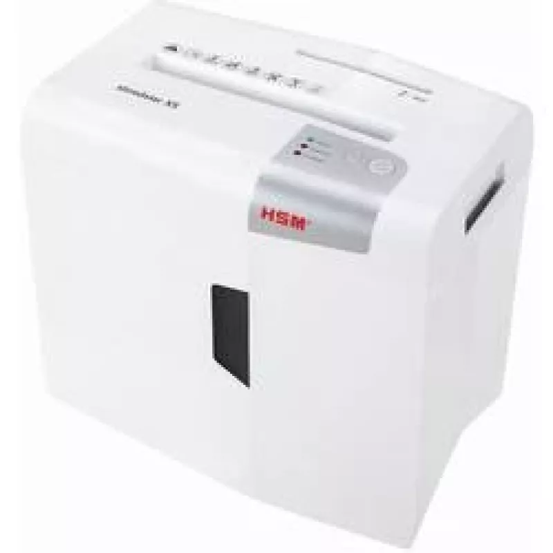 Destruidora de documentos HSM X5 corte em partículas P-4, 22 cm de largura de trabalho, partículas de 4,5 mm, capacidade de 5 folhas, depósito de 18 l