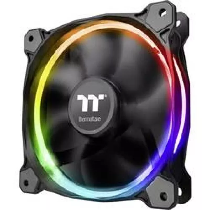 Thermaltake Riing 12 LED RGB Sync Edition CL-F071-PL12SW-A ventoinha de caixa de 120 mm, 3 unid., até 1500 rpm, preto