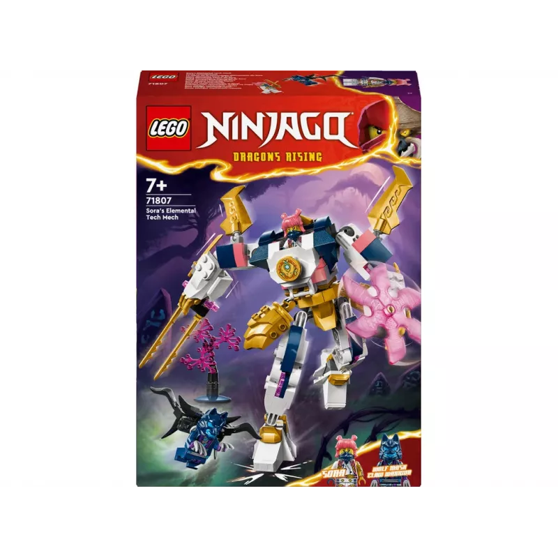 LEGO NINJAGO 71807 Conjunto de construção Sora's Elemental Tech Mech Rising