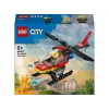 LEGO City Helicóptero dos Bombeiros 60411 Brinquedo de construção, 85 peças, pás do rotor giratórias, 1 minifigura, idade 5+ (220×90×60 mm)