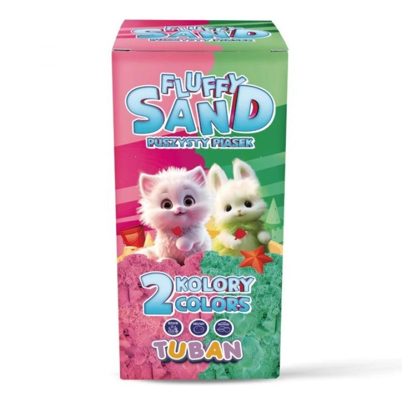 Conjunto Fluffy Sand 2x70g rosa/verde TUBAN