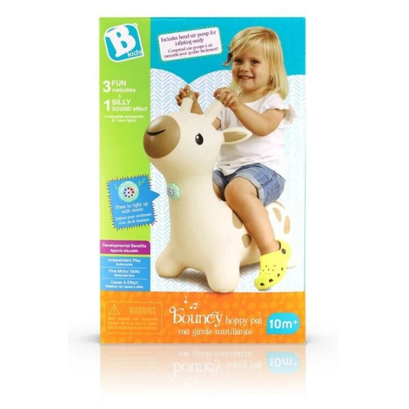 Brinquedo saltitante de borracha B-kids girafa modelo 116315223 — brinquedo saltitante macio e colorido para crianças pequenas