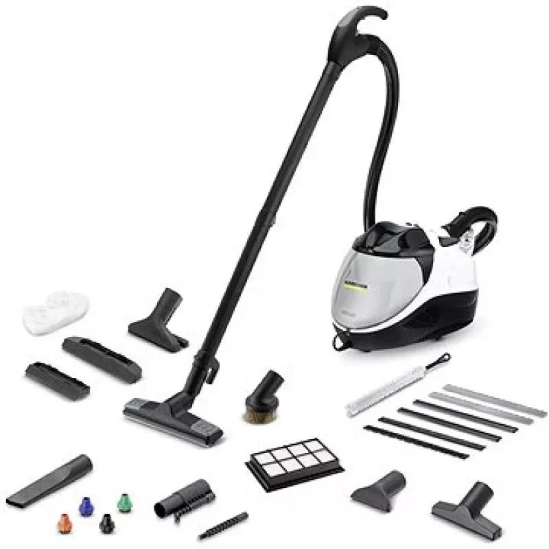 SV 7, limpa-vidros a vapor cilíndrico, 0,5 l, preto, cinzento, branco, botões, fixo, 50 cm