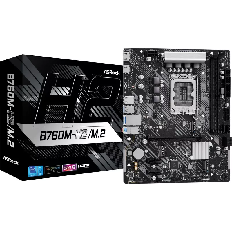 Motherboard ASRock B760M-H2/M.2 DDR5 LGA1700 Micro-ATX