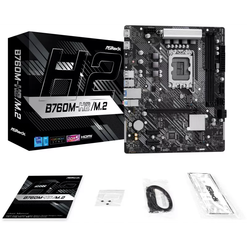 Motherboard ASRock B760M-H2/M.2 DDR5 LGA1700 Micro-ATX