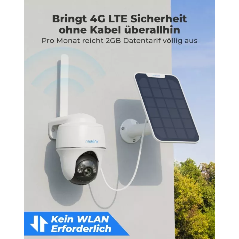 Reolink Go Series G430 - Câmara exterior alimentada por bateria 5MP, rede 4G LTE, deteção de pessoas/veículos/animais, rotação de 355° e inclinação de 140°