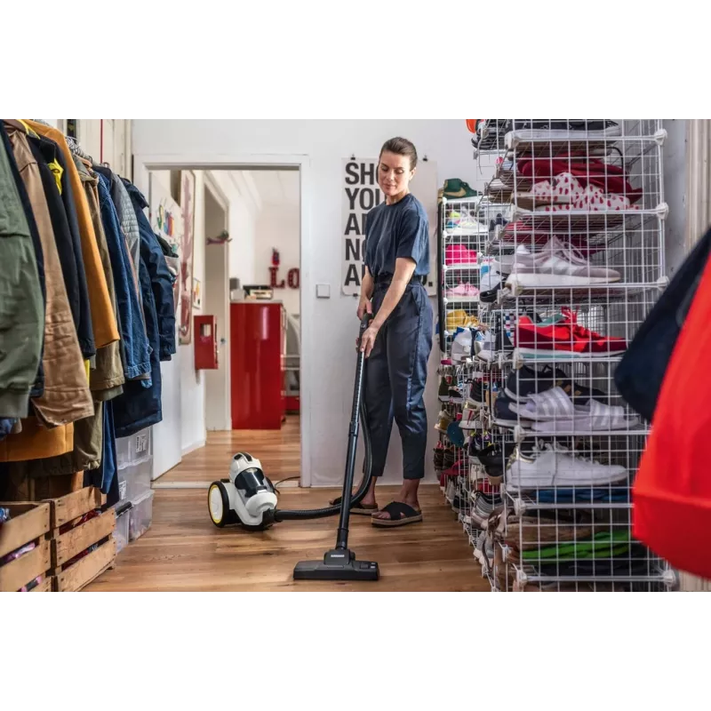 Aspirador cilíndrico Karcher VC 3 — aspirador a seco para casa, 700 W, 0,9 L sem saco, HEPA 13, tubo telescópico, mangueira de 1,5 m