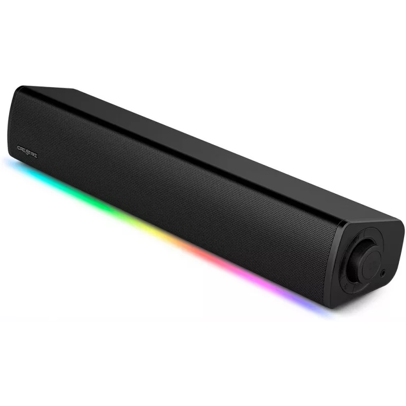 Sound Blaster GS3 barra de som compacta para gaming com RGB e tecnologia SuperWide, alimentada por USB, Bluetooth 5.4, saída para auscultadores para PC e Mac