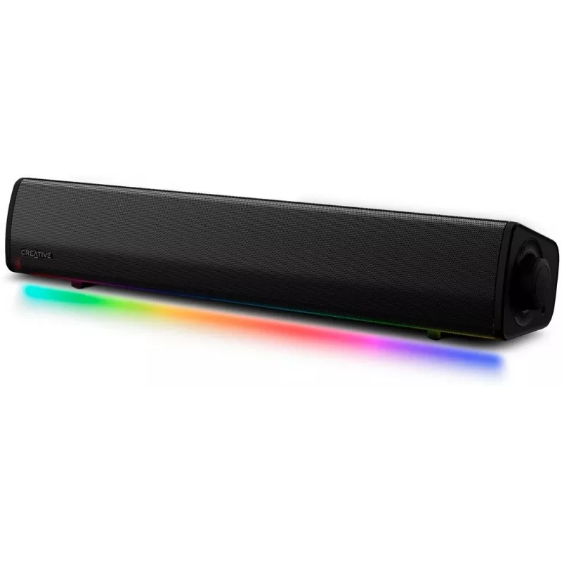 Sound Blaster GS3 barra de som compacta para gaming com RGB e tecnologia SuperWide, alimentada por USB, Bluetooth 5.4, saída para auscultadores para PC e Mac