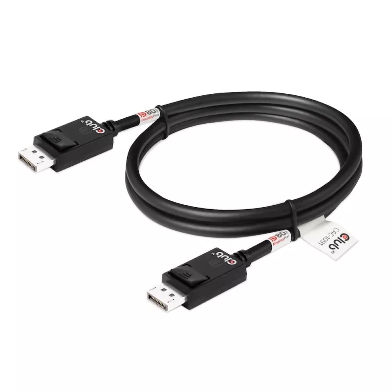Club 3D CAC-1091 cabo DisplayPort 2.1, certificado VESA DP80, bidirecional, 4K120Hz / 8K60Hz / 10K30Hz, macho/macho, 1,2 m