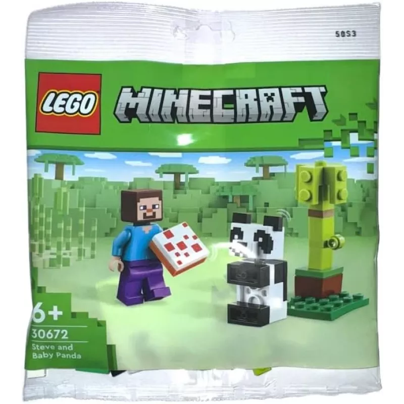 LEGO Minecraft Steve e Panda Bebé 30672 Saco de plástico