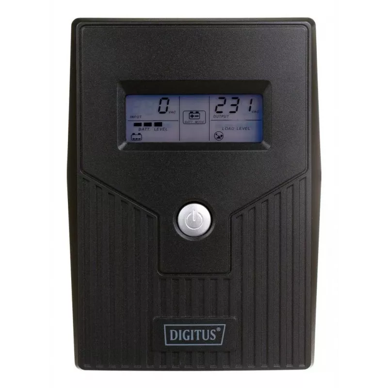 UPS Line-Interactive DIGITUS, 800VA/480W 12V/9Ah X1 bateria, 2x tomada CEE 7/7, RJ-11, LCD (DN-170064-LCD)